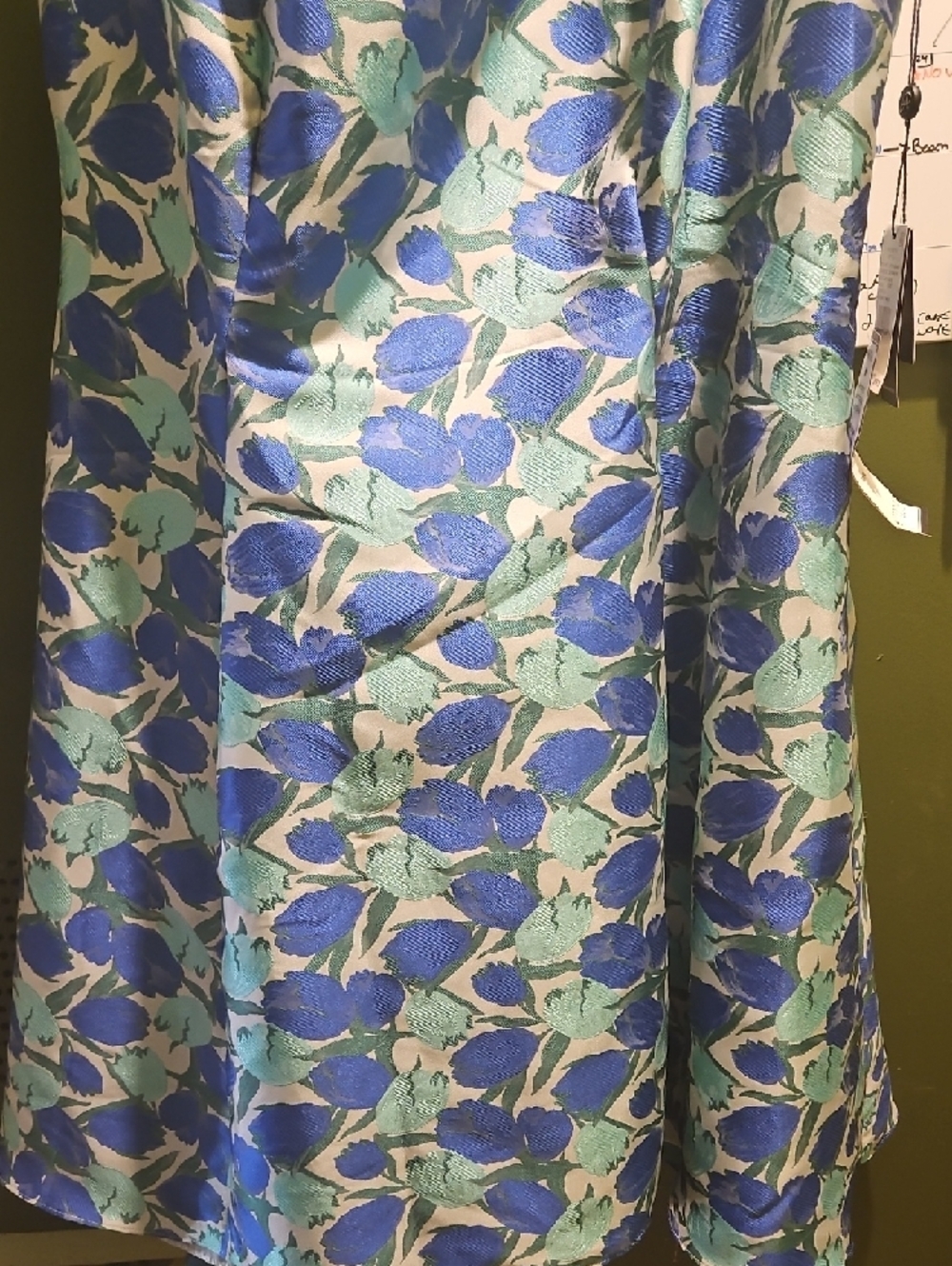 Adrianna Papell Blue and Mint Floral Ruffle Dress - Picture 2 of 6